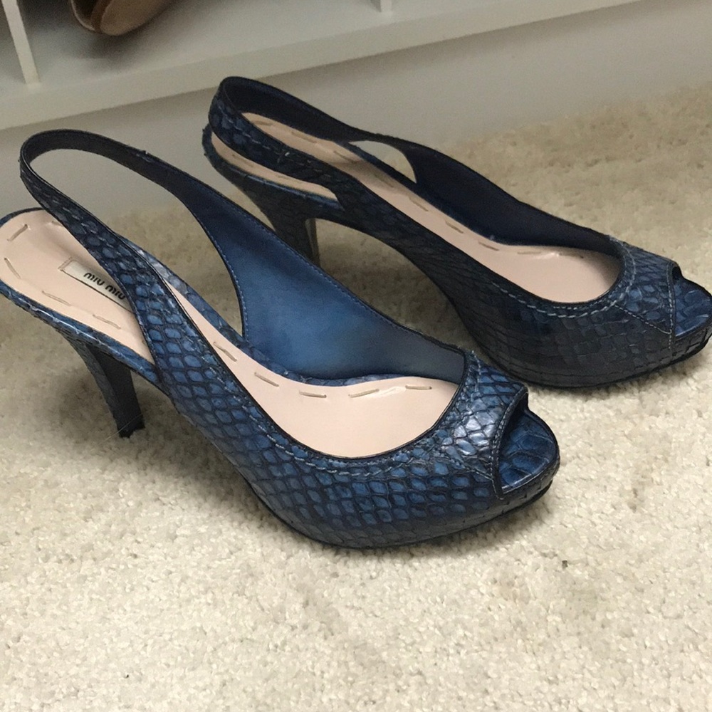 Miu Miu 36.5 blue shoes.
